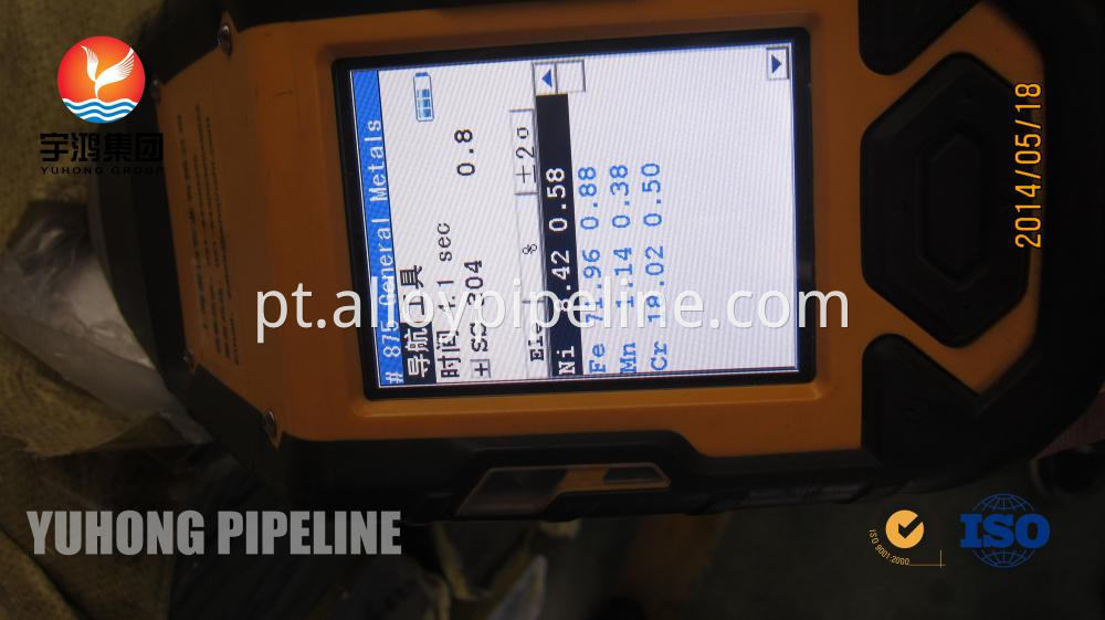 ASTM A312 TP304 Stainless Steel Welded pipe PMI Test